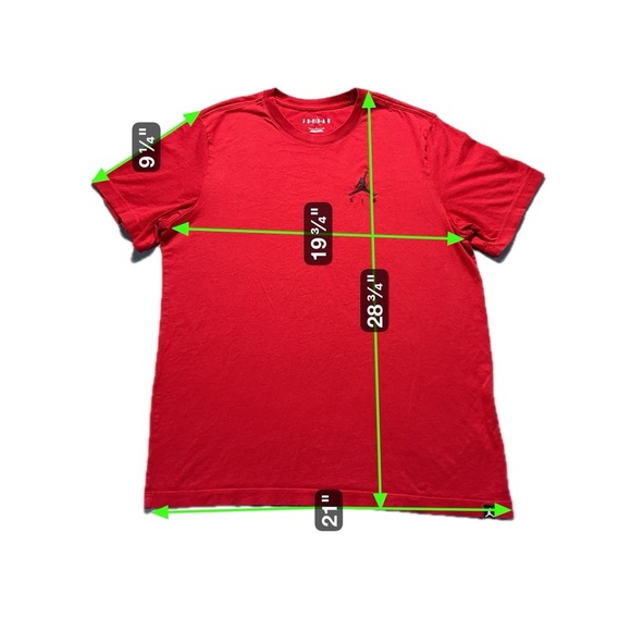 Jordan Red T-Shirt Men’s Large Embroidered Jumpman Logo Cotton Tee - Picture 4 of 6